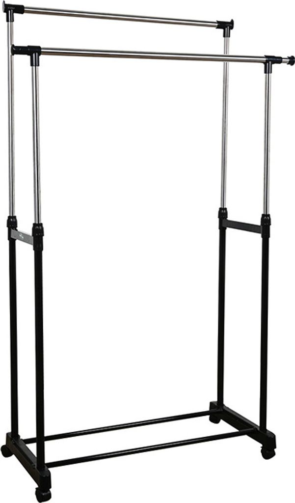 Verk 01388 Porte-vêtements double réglable avec 4 roulettes Image du produit 