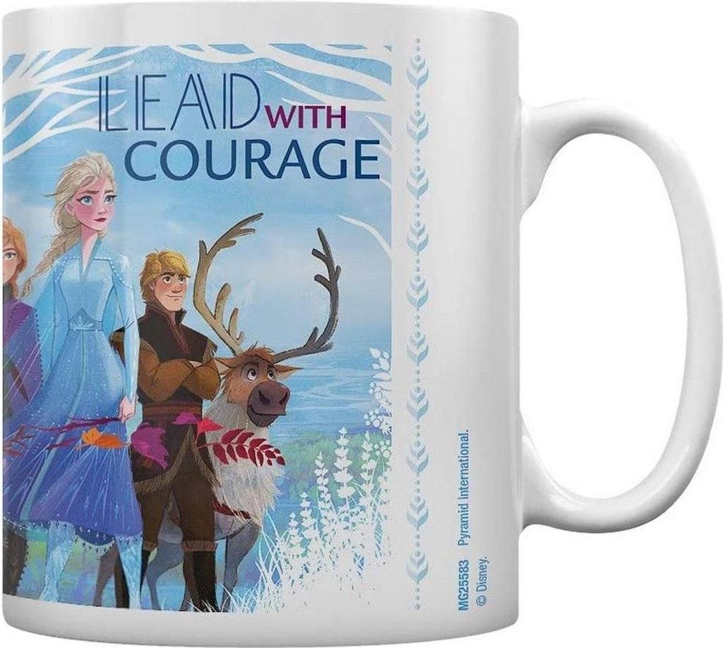 Frozen II - "Lead With Courage" Kaffeebecher PM2870 (Einheitsgröße) (Weiß/Blau)