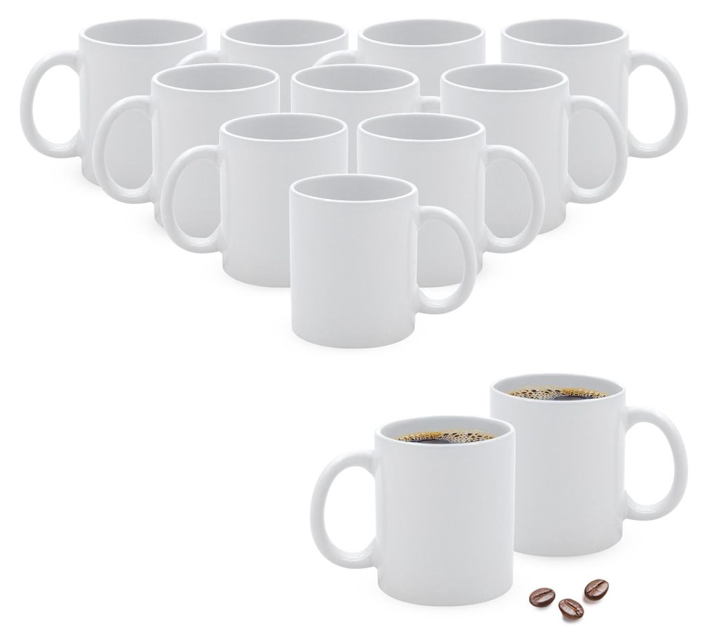 1.06 Kaffeebecher KLASSIK in weiß - ca. 310ml / 12er Set - Produktbild 