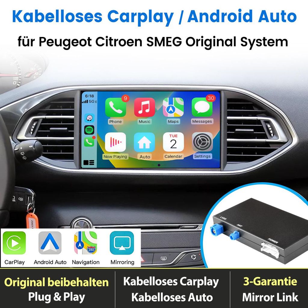 Bezdrôtový box CarPlay/Android Auto pre Peugeot Citroen DS Obrázok produktu 