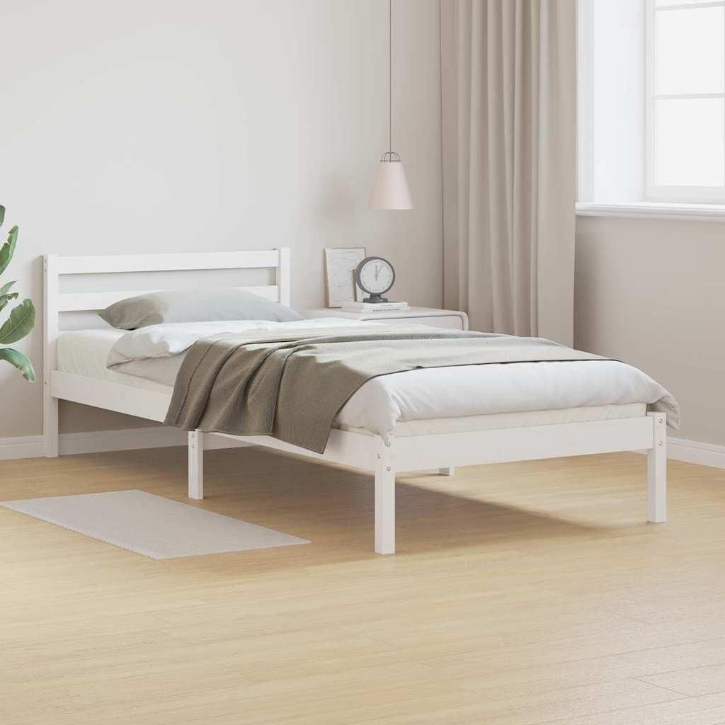 Maison Exclusive - Bettrahmen Weiß 215,5 x 95,5 x 69,5 cm Massivholz Kiefer