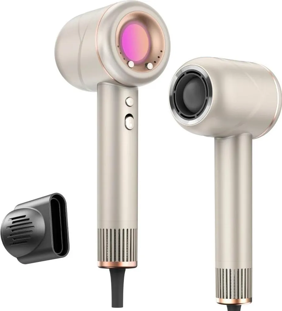 Asciugacapelli, motore ad alta velocità, tecnologia agli ioni, Moosoo H2