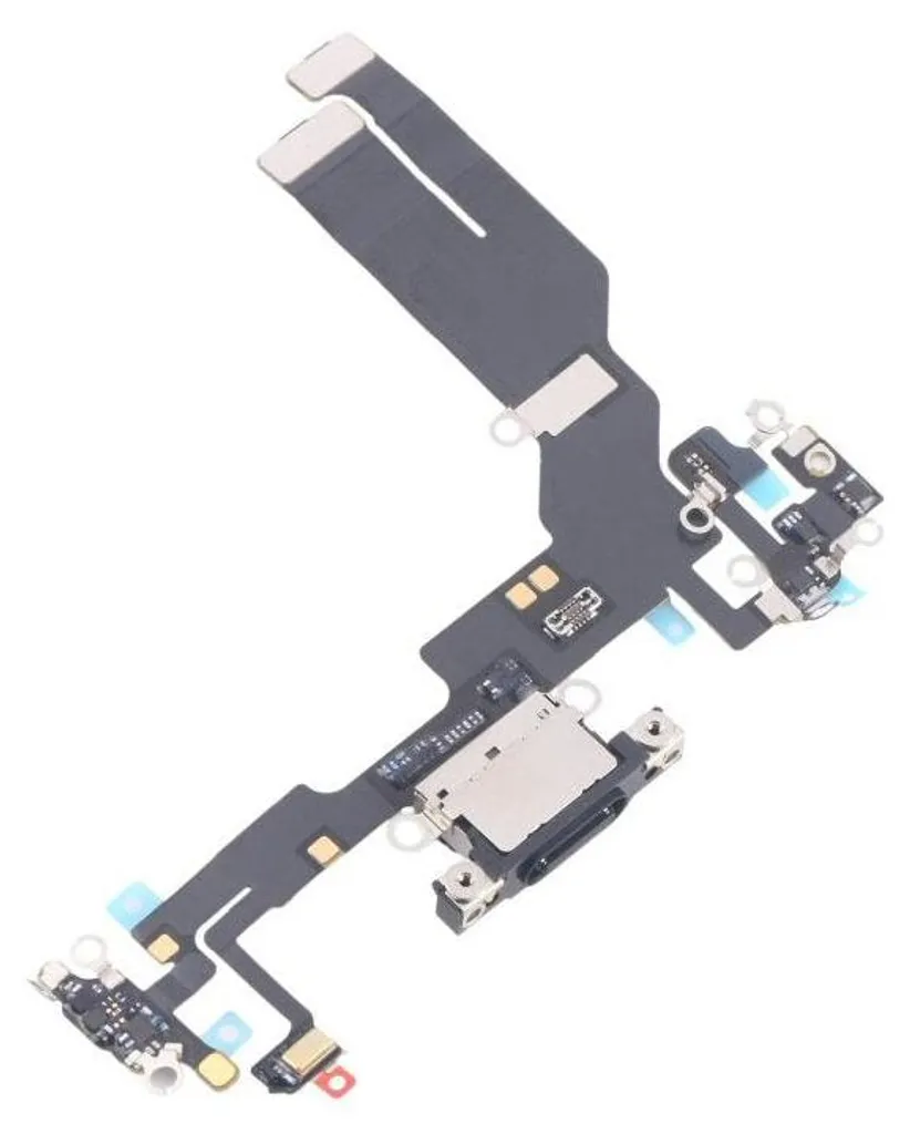 Connecteur de charge iPhone 16 noir - Nappe de remplacement port USB-C