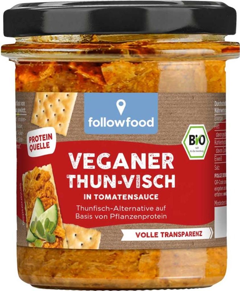 Veganer ThunVisch - Thunfischalternative in Tomatensauce Produktbild 