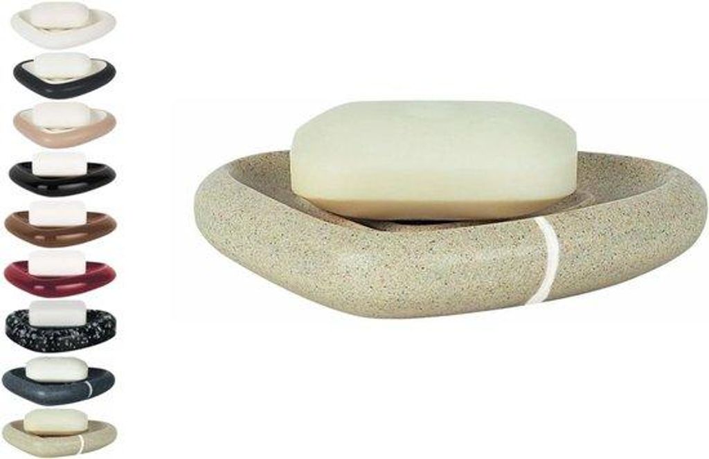 Badezimmer Seifenbehälter Steenlook Beige/Zand 15 x 11 x 3 cm