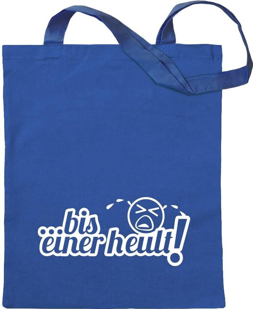 Kiwistar - Baumwolltasche - royalblau - bis Einer heult! - Tragetasche Stoffbeutel Umhängetasche Langer Henkel