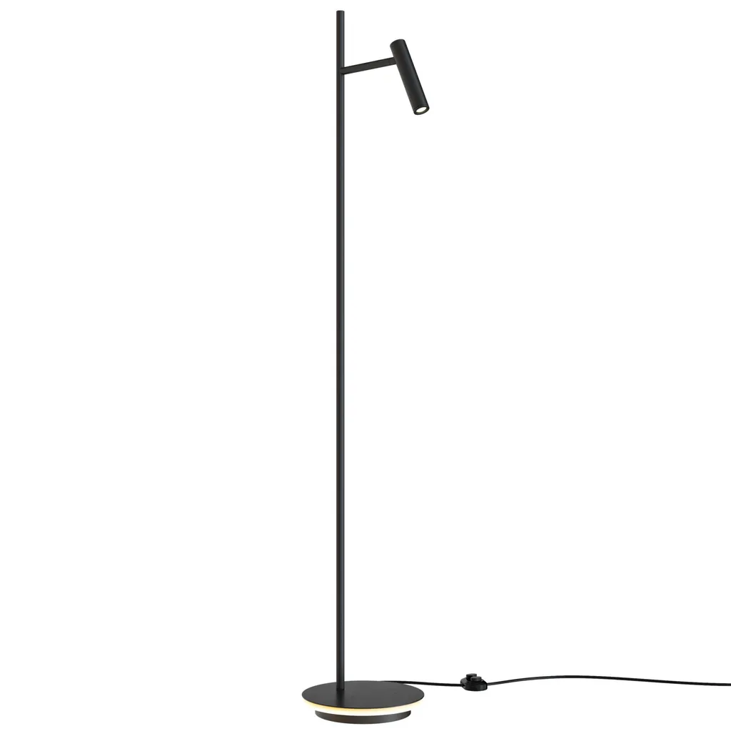 Éclairage de lecture LED pour canapé, lampadaire métal noir spot ajustable