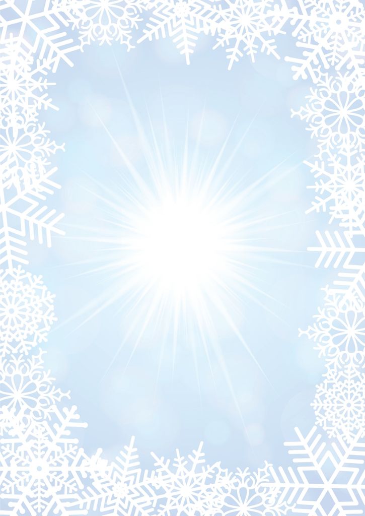 Motivpapier Briefpapier (Winter-5079, DIN A4 100 Blatt) Eiskristalle Schnee Sterne Sonne blau weiß