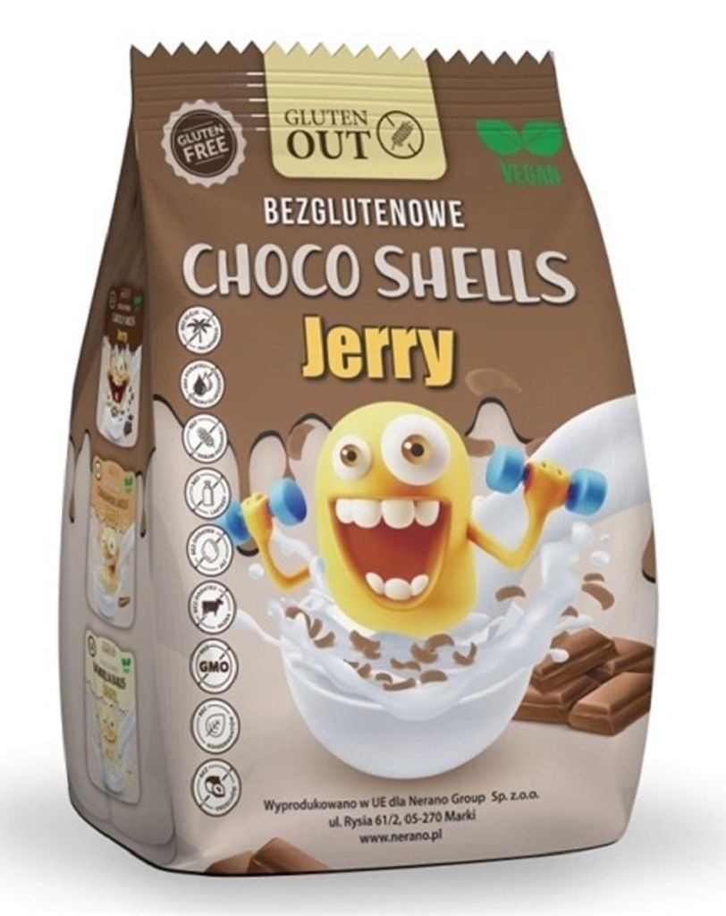 MUSZELKI ZBOŻOWE KAKAOWE BEZGLUTENOWE 375 g - JERRY GLUTEN OUT
