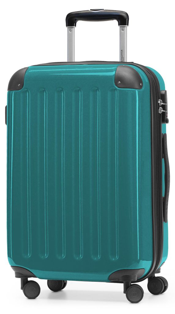 HAUPTSTADTKOFFER Alex - Handgepäck Hartschalen-Koffer Flugzeug erweiterbar Kabinen-Trolley Carry-On Hand Luggage Hardcase, 4 Rollen, 55 cm, 42 L,T...