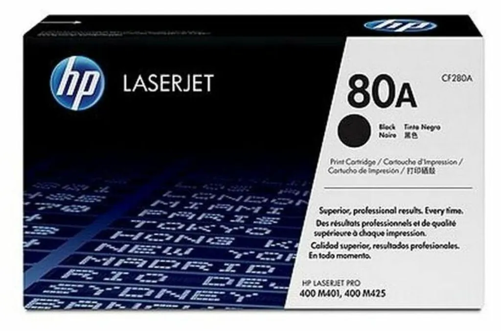 Cartouche HP CF280A Noir 80A capacité 2700 pages pour LaserJet Pro 400