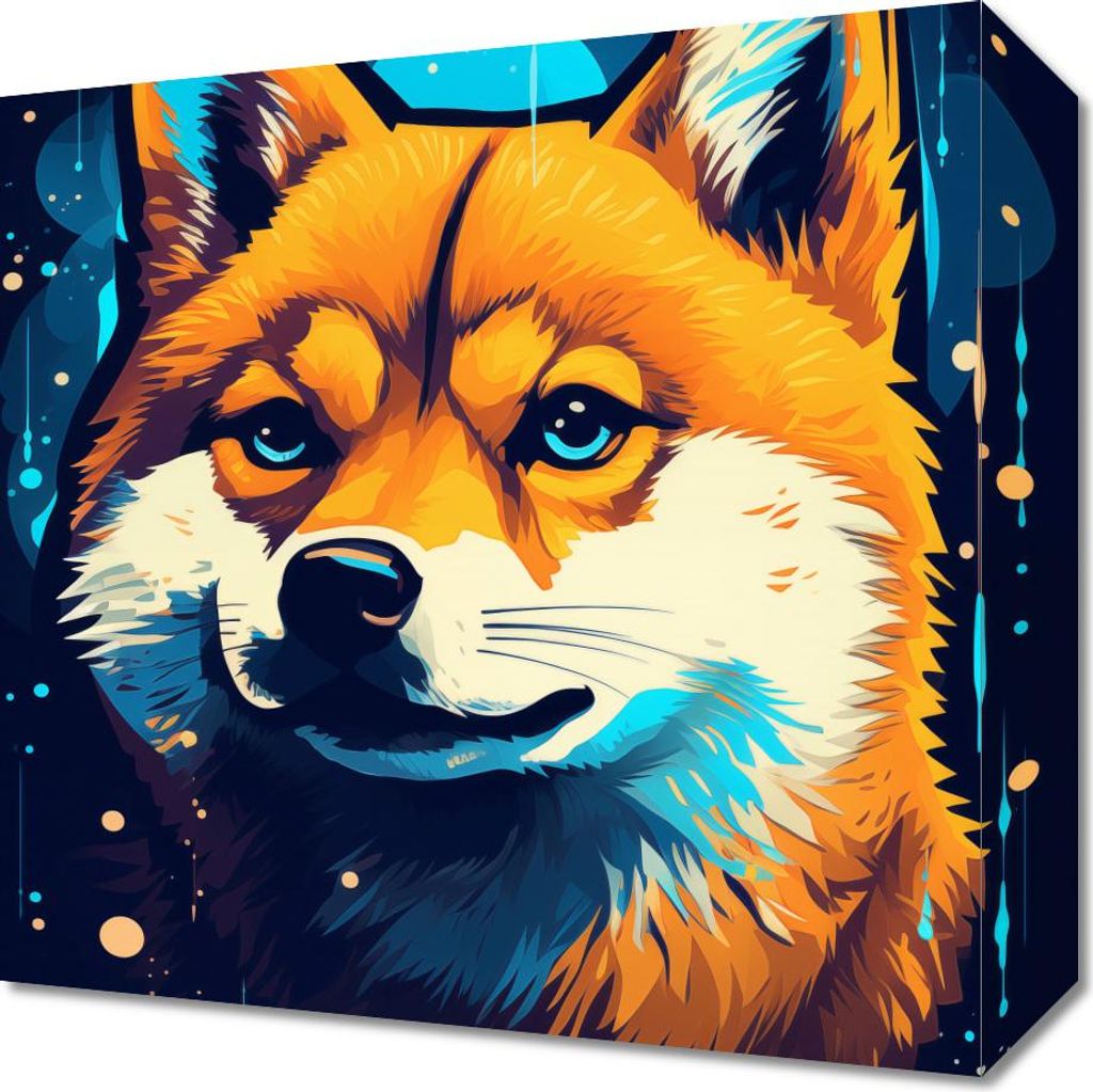Bild 30x30cm Fuchs im Weltraum
