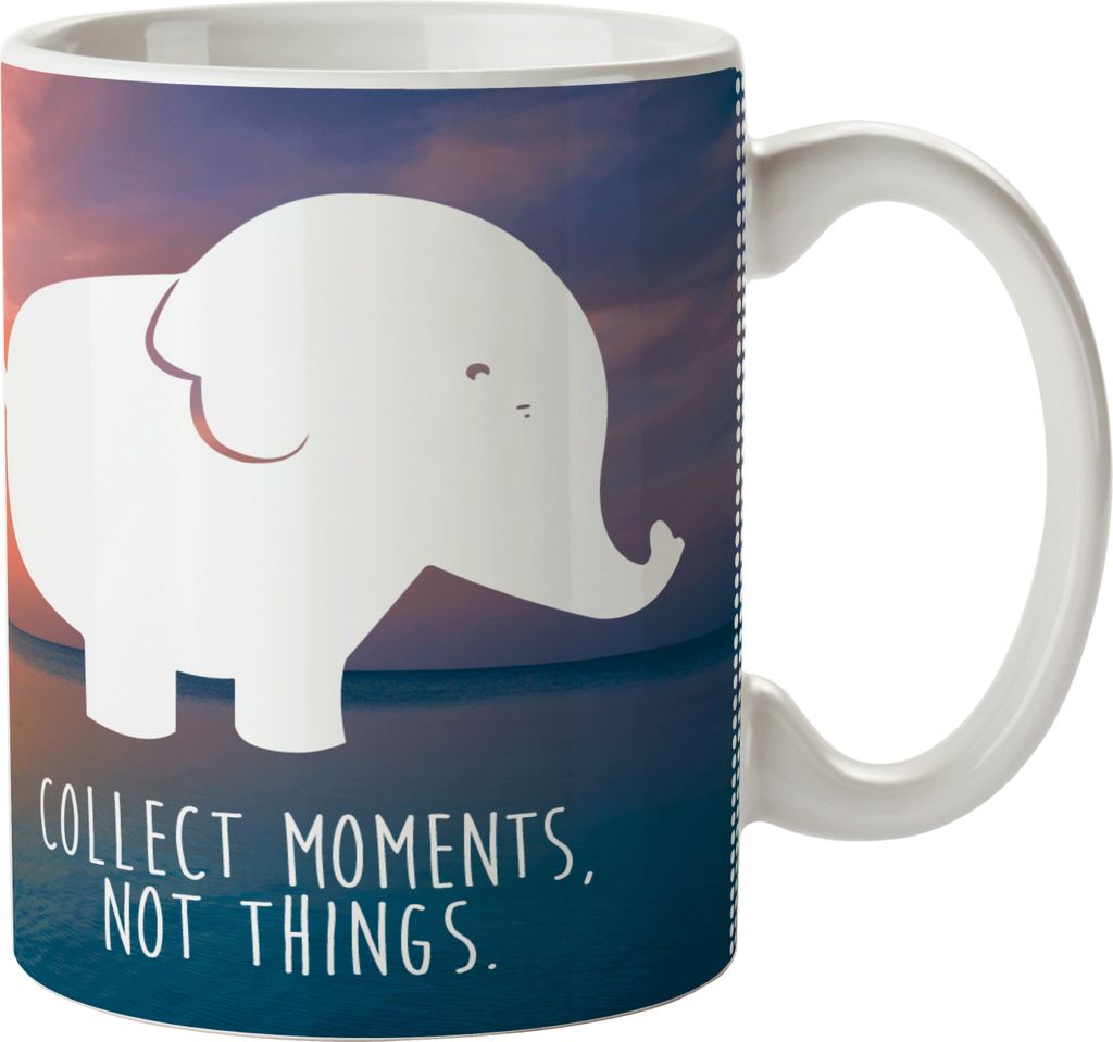 Mr. & Mrs. Panda Mehrwegbecher Elefant - Sonnenuntergang - Geschenk, Kindertasse, Afrika, Pott, Elefantenkuh, Big Five, Savanne, Plastikbecher, Dic...