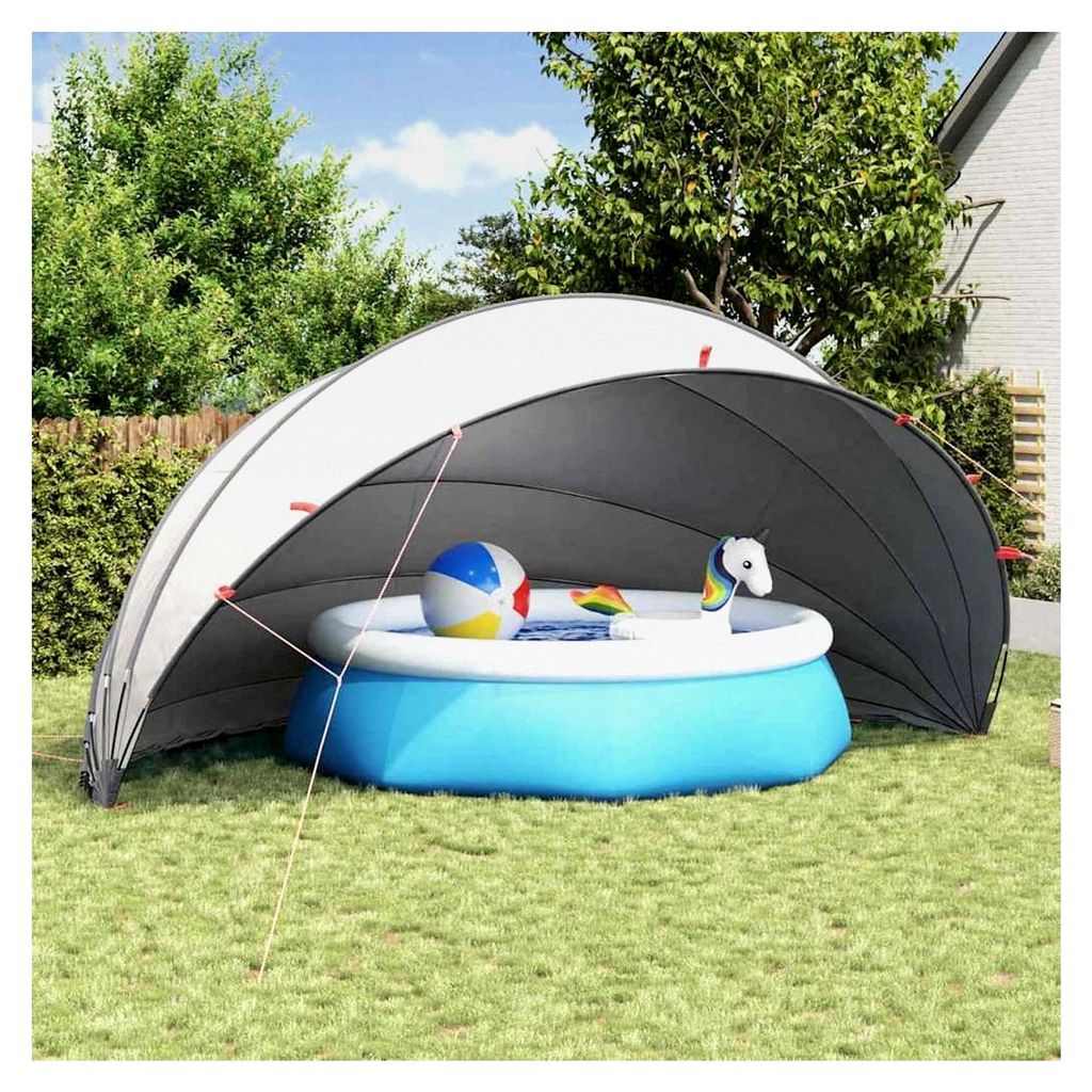 Faltbarer Pool-Dom Grau 592 cm - Schutz und Komfort für Sommer und Camping