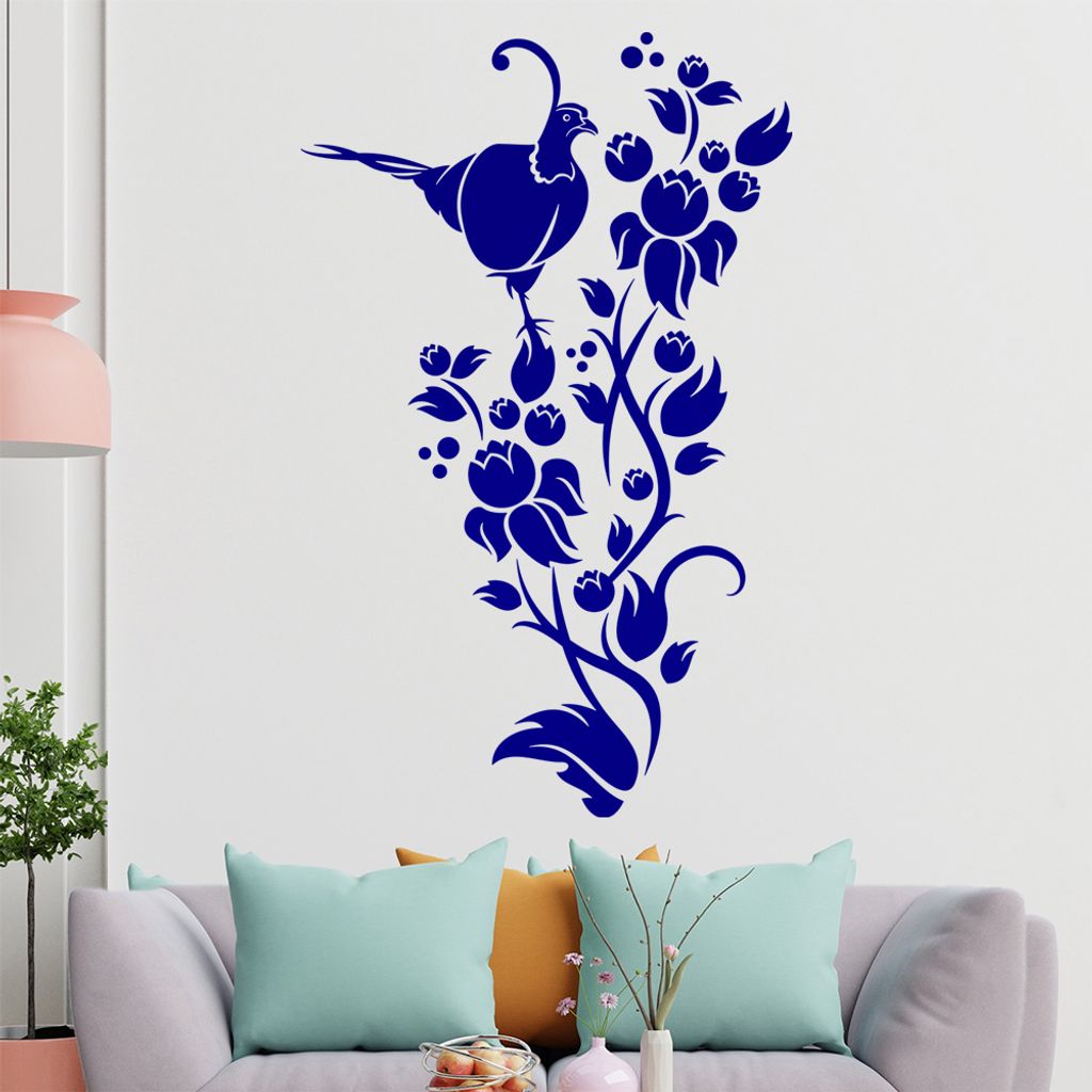 Fasan Ranke Tribal Wandtattoo in 6 Größen - Wandaufkleber Wall Sticker - Dekoration, Küche, Wohnzimmer, Schlafzimmer, Badezimmer