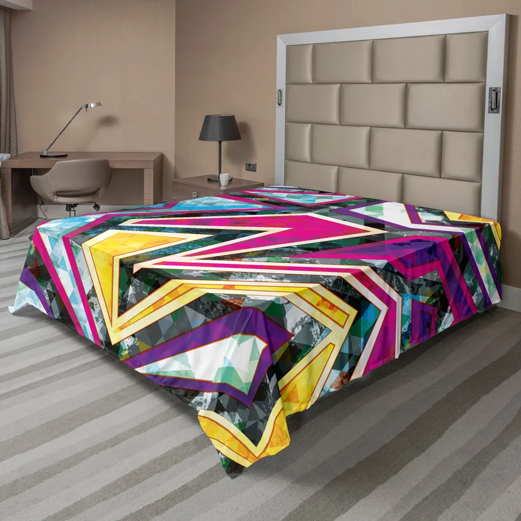 Drap de lit infroissable et confortable, Décor Diamants Pop Art 266x260 cm