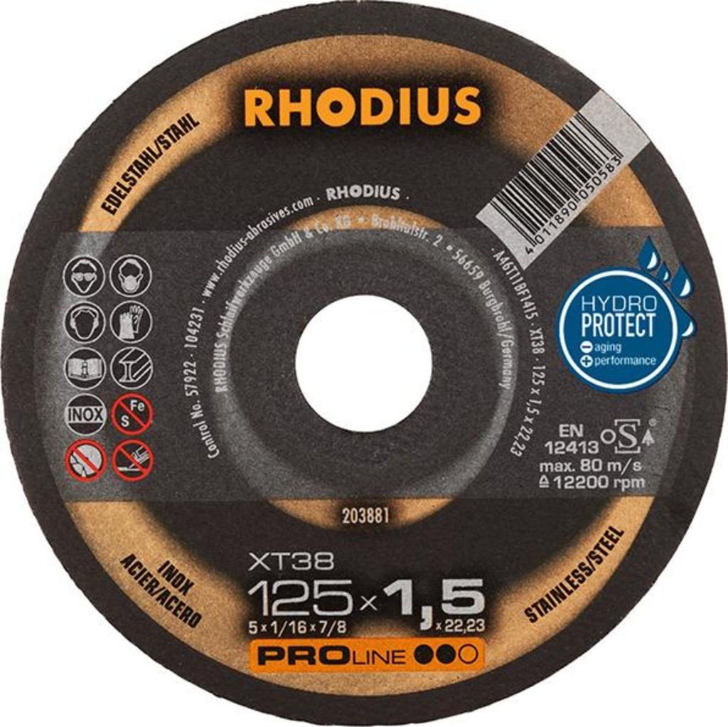 Rhodius Disque à tronçonner XT 38 125x1,5x22,23mm acier Image du produit 