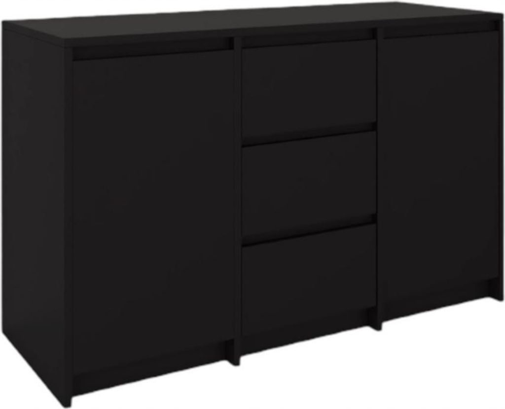 Schwarz Kommode mit 3 Schubladen und 2 Türen, Moderne Produktbild 