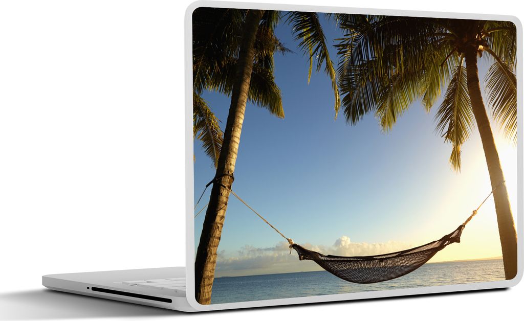 MuchoWow Laptop Aufkleber Sticker Cover Palmen - Hängematte - Himmel 36.5x27.5 cm - Laptop-Sticker