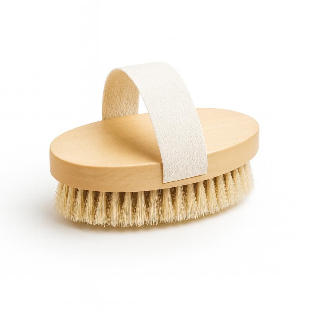 OMNA | Massagebürste TAMPICO - 6,5 x 12 cm - Agavenfaser - für Trocken- und Nassanwendung - Entspannung