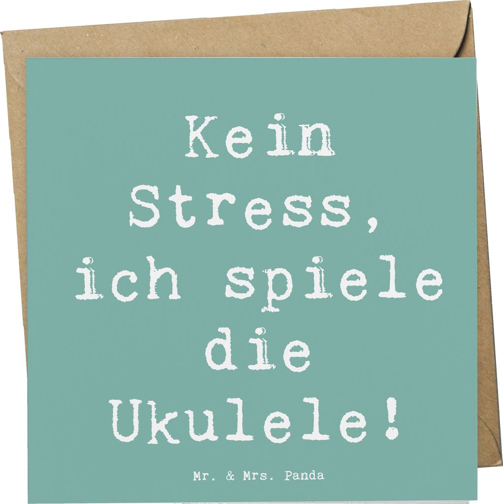 Mr. & Mrs. Panda Glückwunschkarte Spruch Ukulele Entspannung - Meeresbrise - Geschenk, doppelkarte, Instrument, Grußkarte, Akkorde, Melodien, Str...