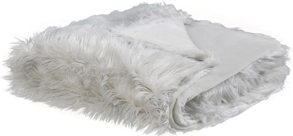 BELIANI Couvre-lit gris 200 x 220 cm en fourrure artificielle douce