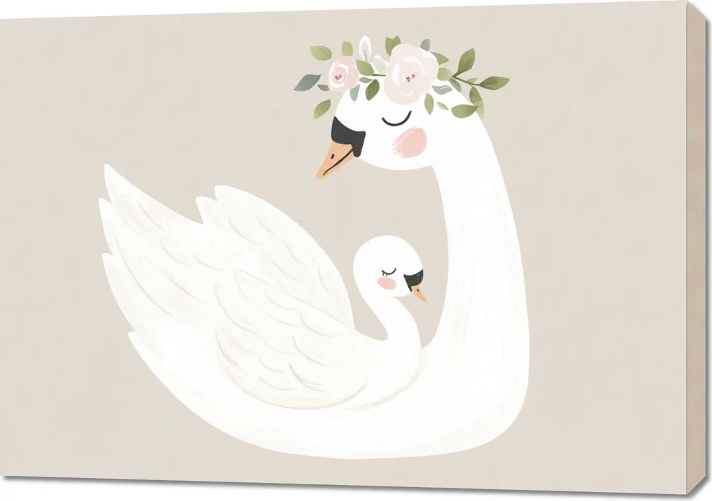 Quadro Fiabesco Cigno 100x70 per Sogni Incantati - Tela Bambini