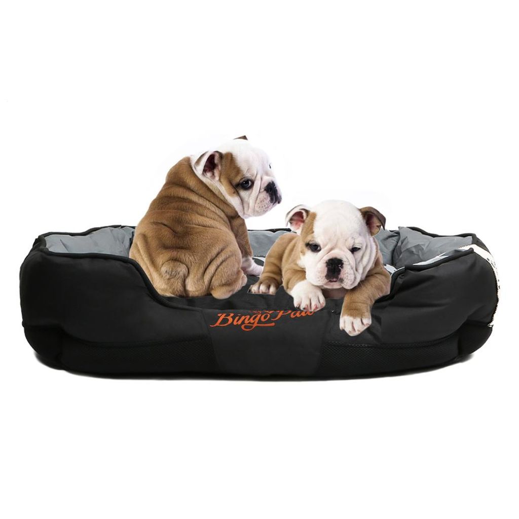 FATIVO Hundebett & Katzenbett mit dicker Polsterung: Robustes Hundekissen Hundekorb Haustierbett, abnehmbarer & waschbarer Bezug, Größe: L