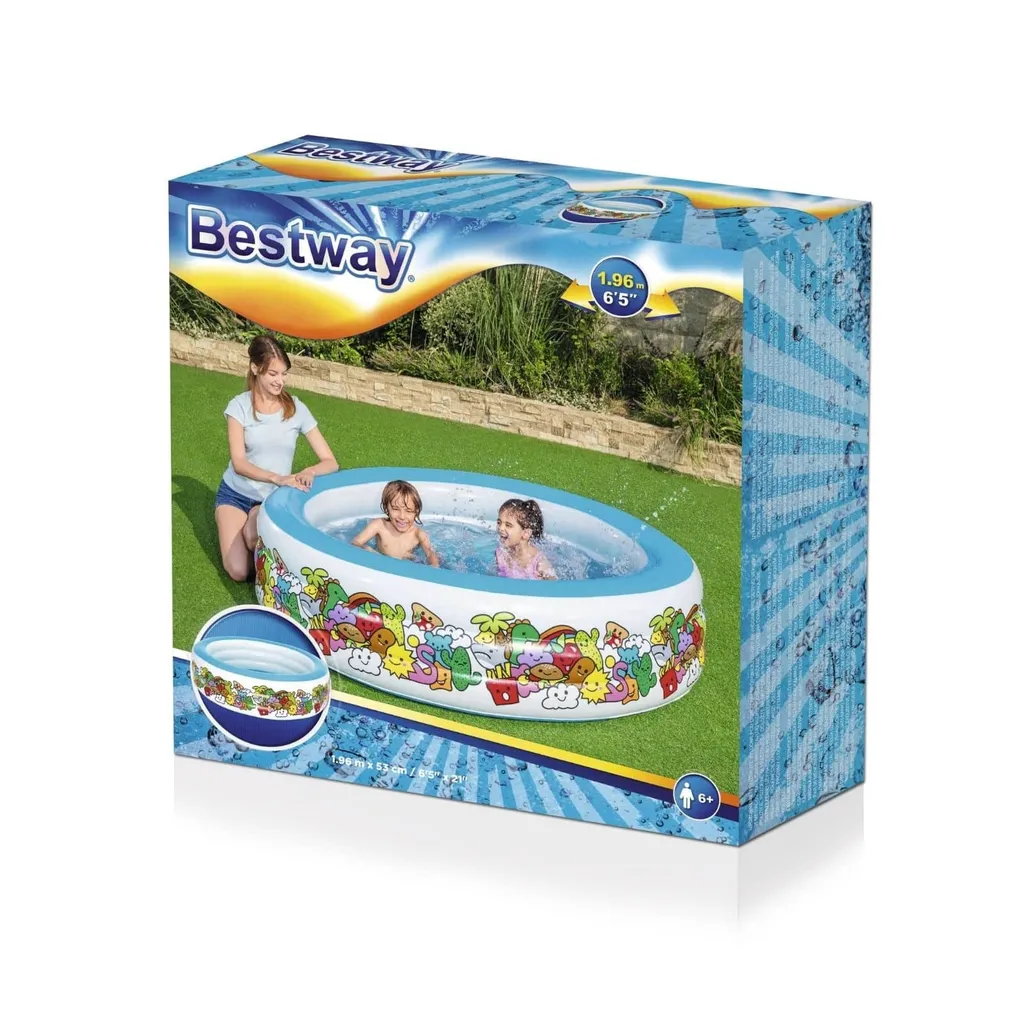 Piscine gonflable de jardin Bestway 196x53cm pour se rafraîchir en famille