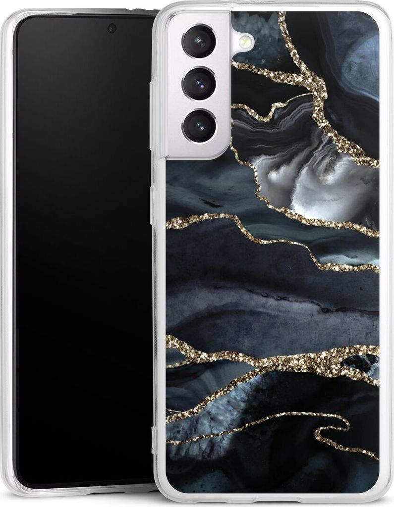 DeinDesign Handyhülle für Samsung Galaxy S21 5G Silikon Hülle Case Smartphone Schutzhülle Glitzer Look Marmor Trends