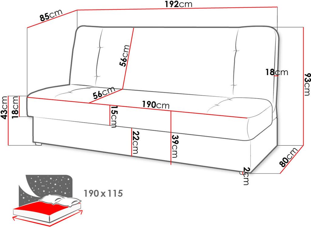 MIRJAN24 Schlafsofa Zelka, Sofa mit Bettkasten und Produktbild 13