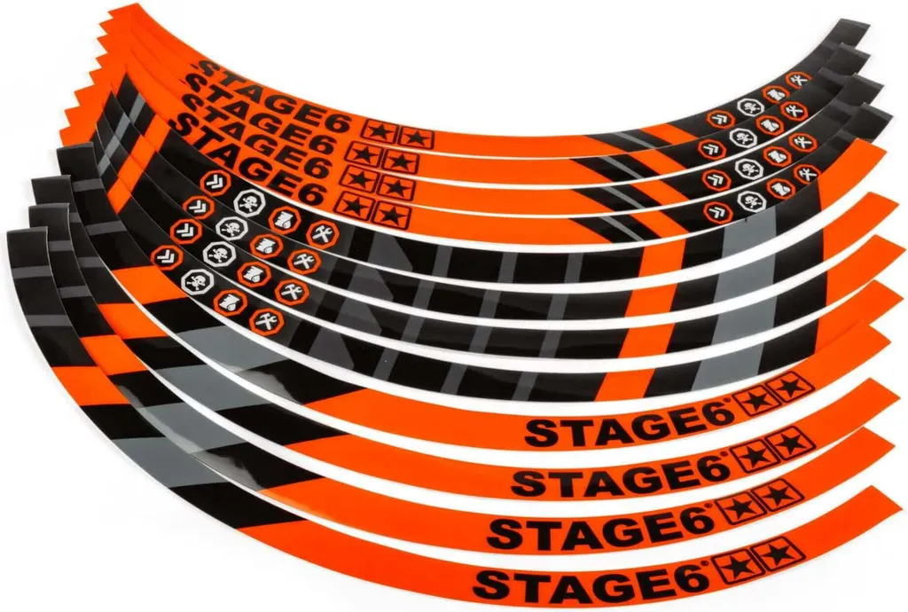 Rénover vos Jantes Scooter 10 Pouces Kit Autocollants Stage6 Orange Racing