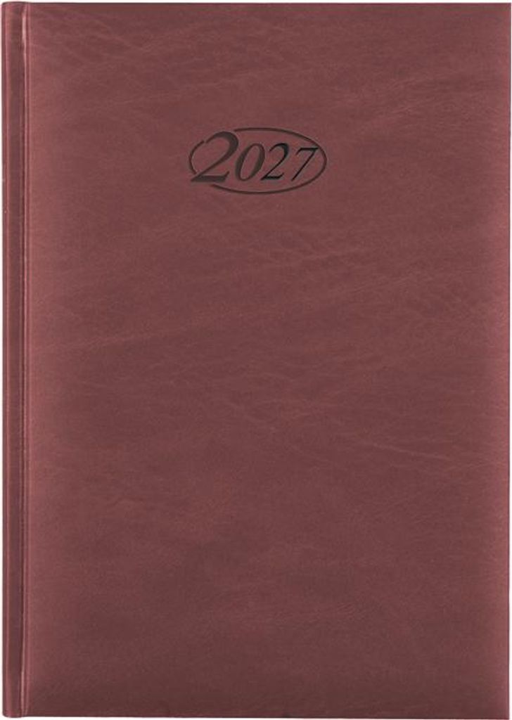 Buchkalender 2027 / Chefkalender / Farbe: bordeaux Produktbild 