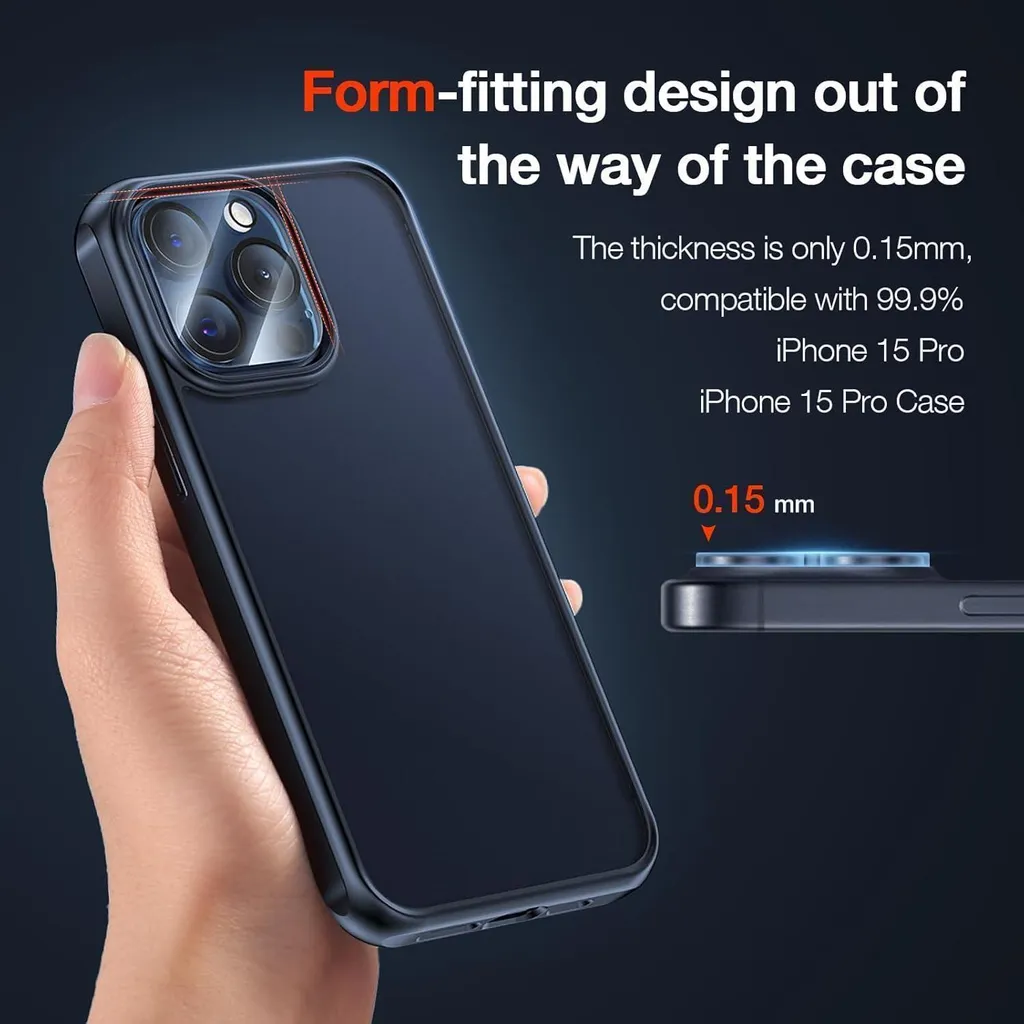 Protezione Obiettivo In Vetro 9H Per IPhone 15 Pro/Max: Anti-graffio, Anello Anti-riflesso E Ultra Sottile