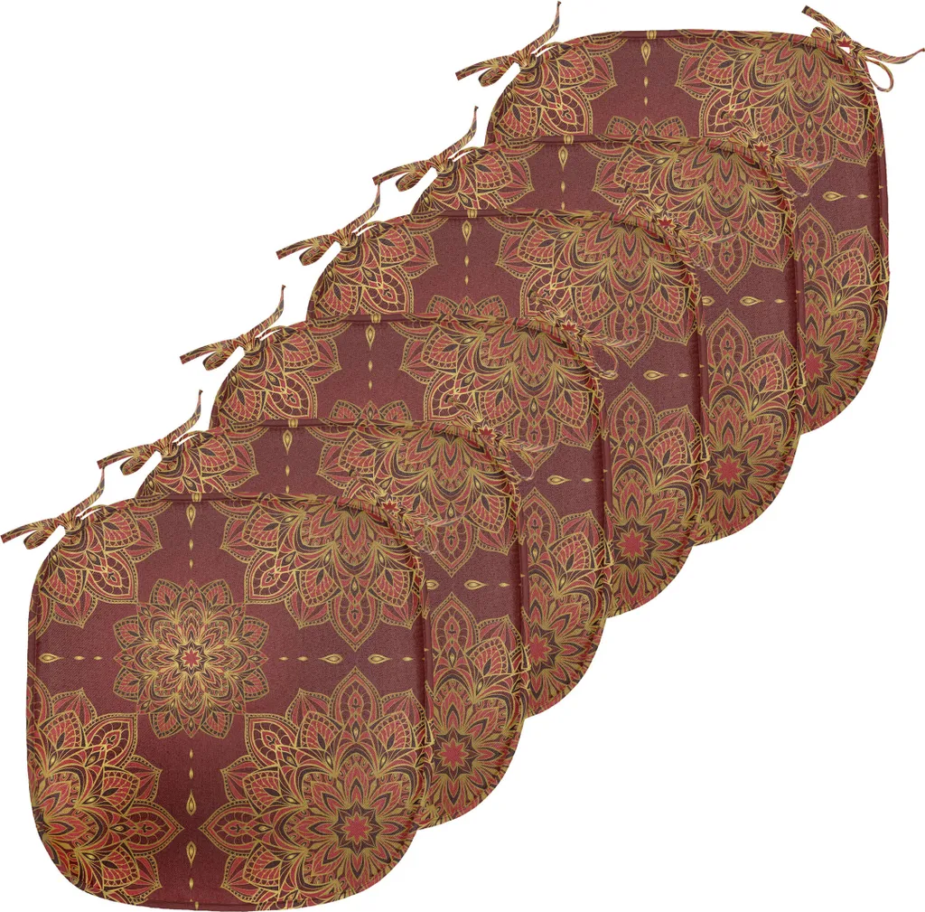 Galette de Chaise Mandala Imperméable avec Sangles pour Cuisine 40cm