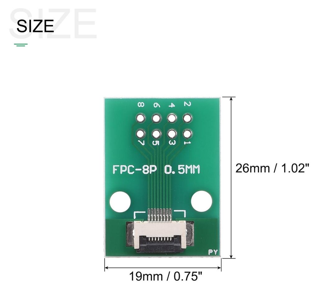 2 Stš¹ck FPC FFC PCB Konverter Steckerplatine 8P 0.5mm auf Buchsenseite 1mm Rš¹ckseit auf DIP 2.54 mm fš¹r LCD 3D Drucker DVD TV Laptop Audio