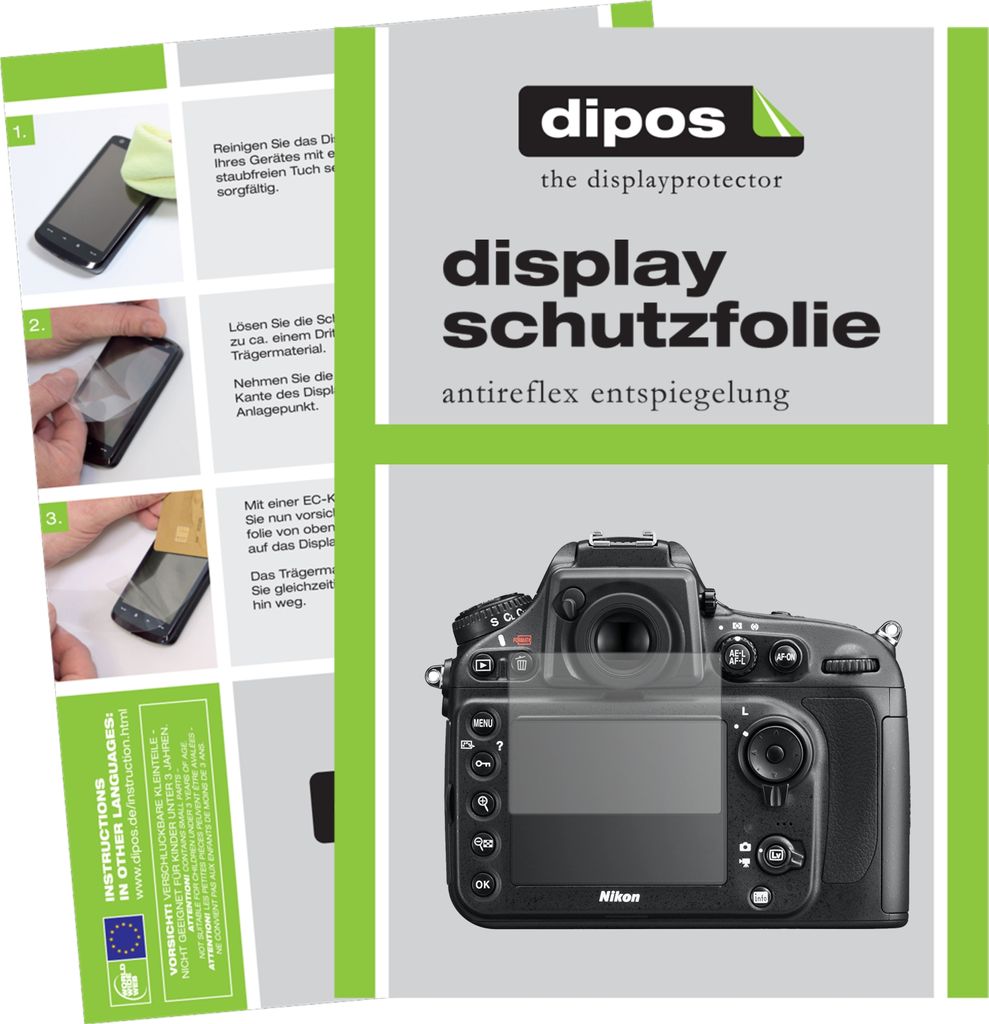 6x Schutzfolie für Nikon D810E matt Displayschutzfolie Folie Display Schutz dipos