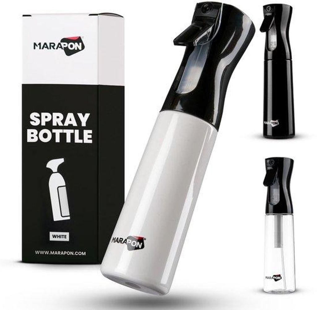 Sprayfles 300ml mit Auslassfunktion Weiss | Für Friseure und Haushalt | Für Pflanzen | 3-4 Sekunden kontinuierlicher Sprühstrahl | Olienauslassf...