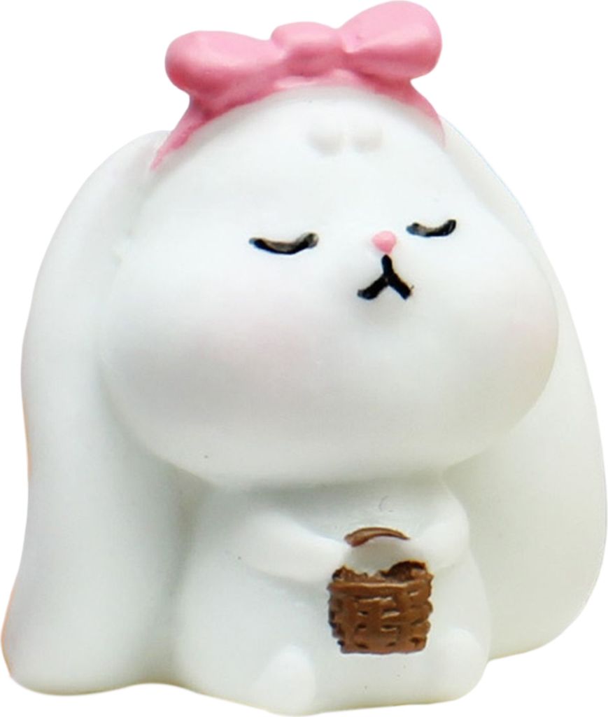Kaninchen Figur Miniaturharz Craft Bunny Statue Skulptur Spielzeuggartenpuppendekoration Süßes Puppenhaus Figur Micro Landschaft Harz Orament Aut...