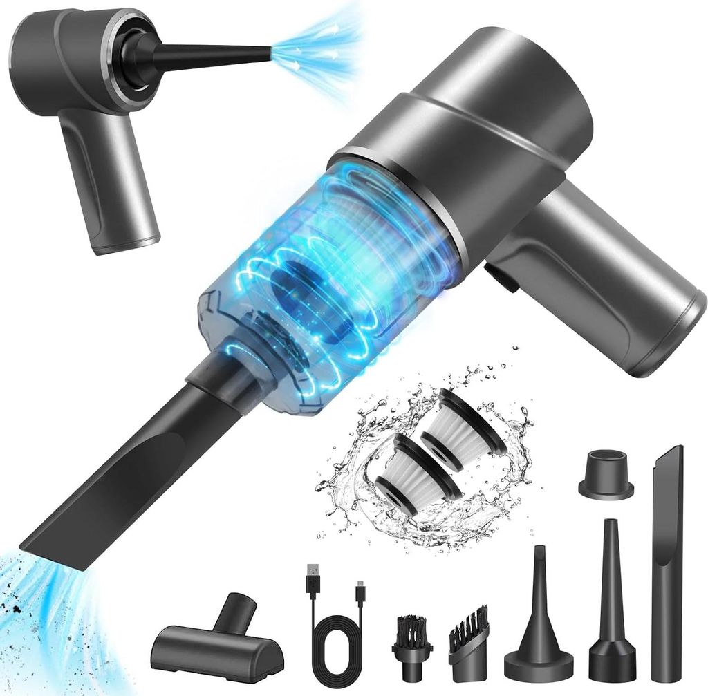 Handstaubsauger 1, Cordless Car Vacuum Cleaner Mit 7000Pa Saugkraft, 3-In-1 Multifunktional Für Auto, Büro Und Zuhause