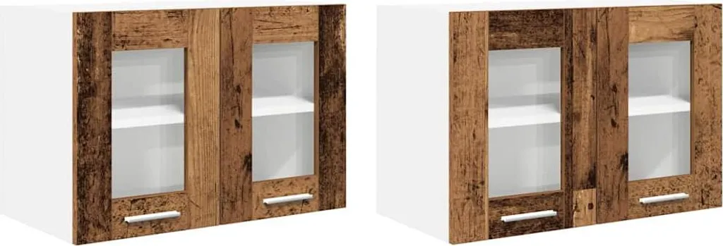 Pensile Riga vidaXL Legno Recuperato 2pz 60x31x40 cm Design Loft
