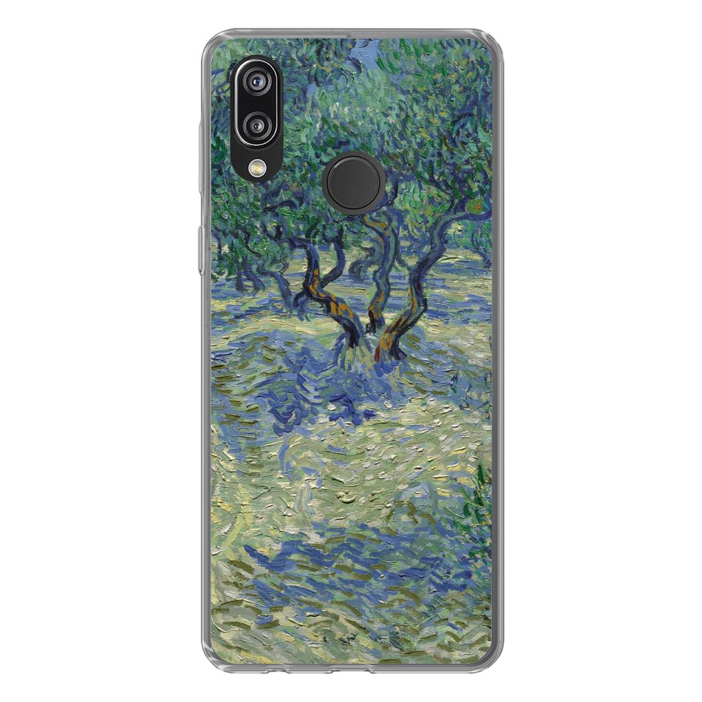 MuchoWow Handyhülle Schutzhülle Hülle für Huawei P20 Lite (2020) Der Olivenhain - Vincent van Gogh Silikon Softcase Handy Hülle - Kartenhalter