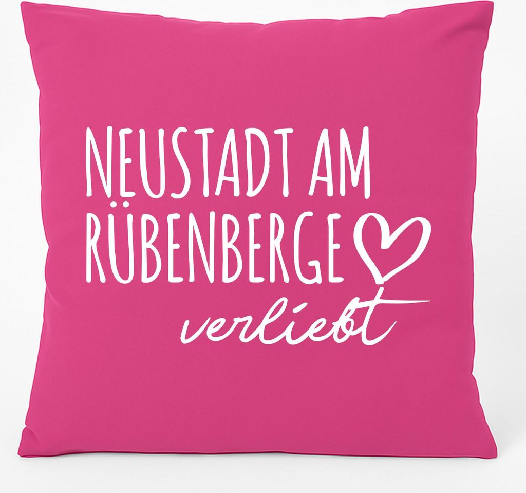 Huuraa Kissen Neustadt am Rübenberge verliebt 40x40cm mit Füllung Fuchsia Baumwolle Dekokissen Geschenkidee