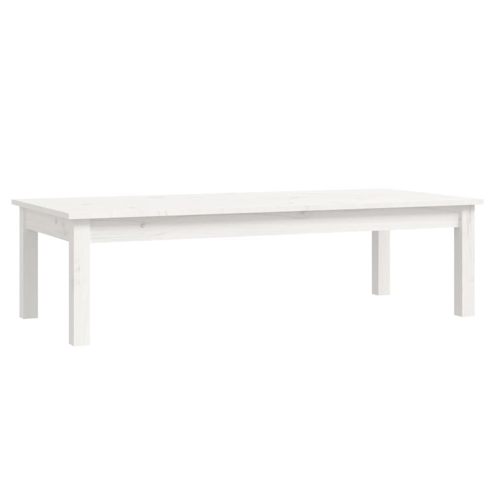 vidaXL Konferenčný stolík biely 110x50x30 cm Masívne Obrázok produktu 