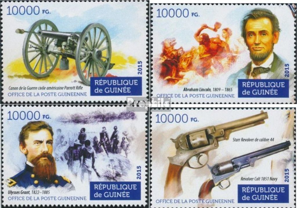 Briefmarken Guinea 2015 Mi 11198-11201 (kompl. Ausgabe) postfrisch Amerikanischer Bürgerkrieg