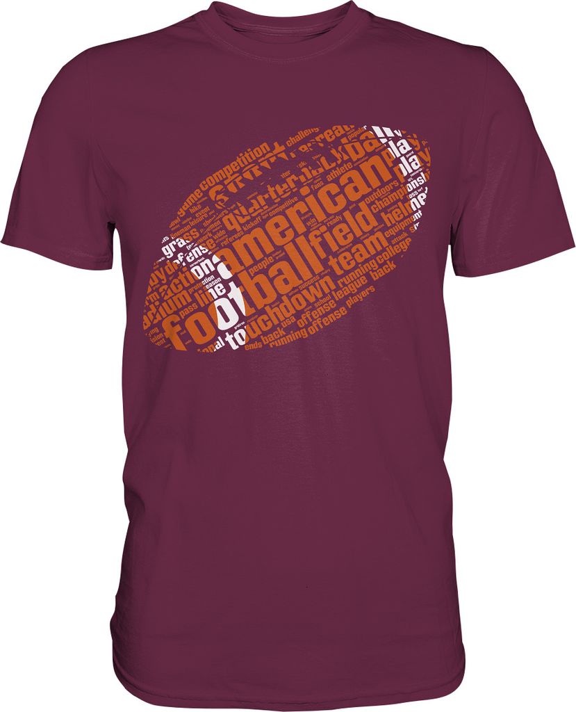 American Football T-Shirt – Burgundy / XXL Produktbild 