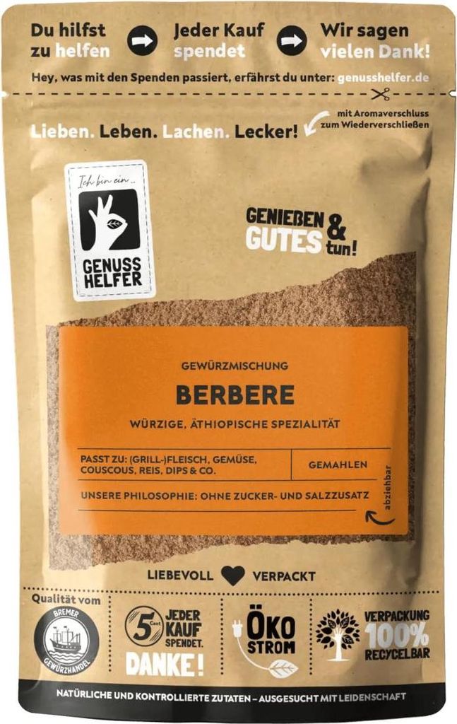 Berbere Gewürz, afrikanisches Gewürz, Fleischzartmachergewürz aus Äthiopien, 3 x 50g