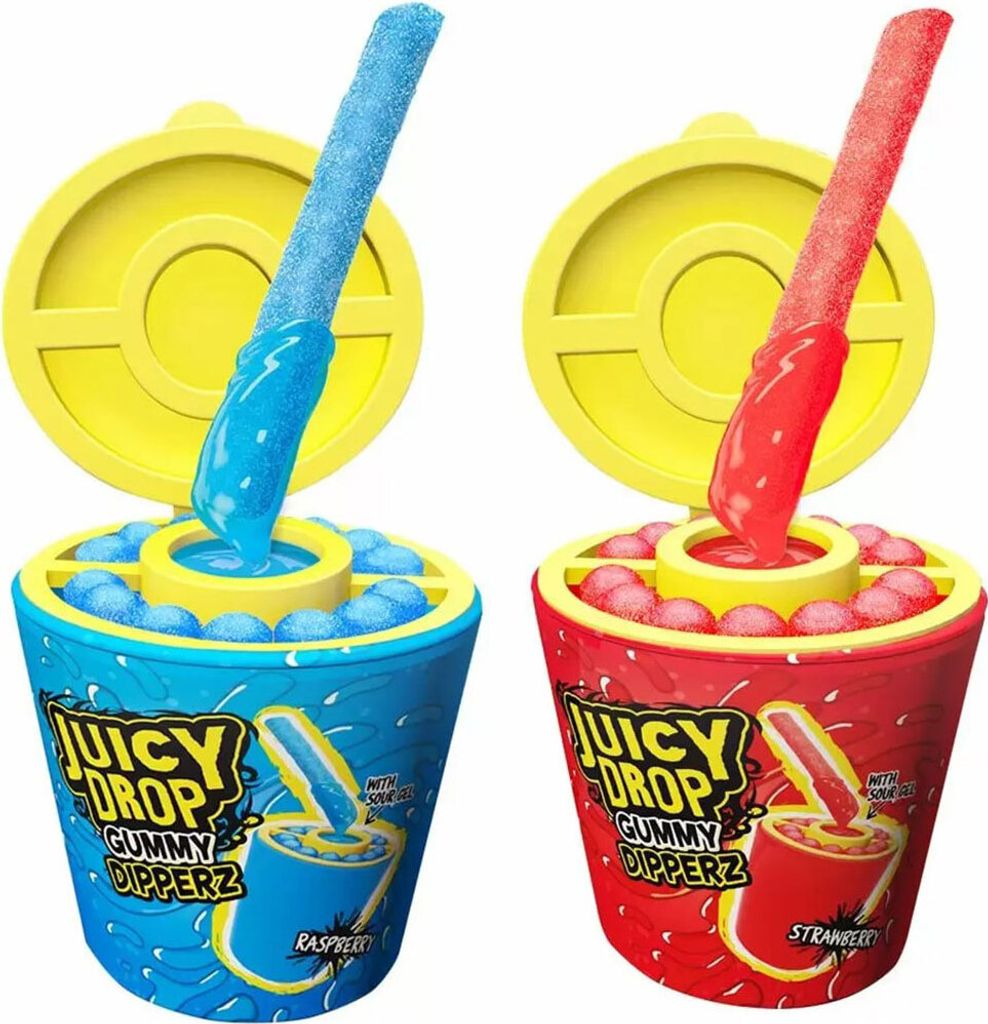 Bazooka Juicy Drop Gummy Dipperz Strawberry & Raspberry (8 Produktbild 