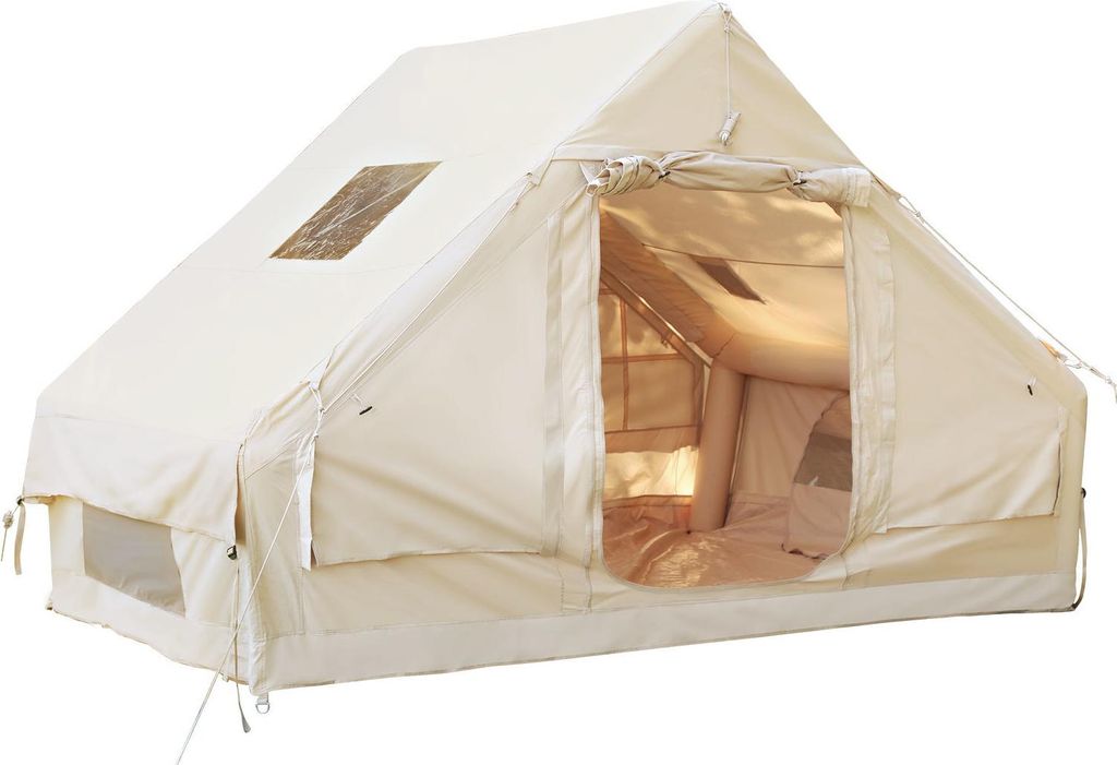 Izrielar Aufblasbares Campingzelt für Outdoor – Großes Familienzelt mit Baldachin, 300×210×200 cm