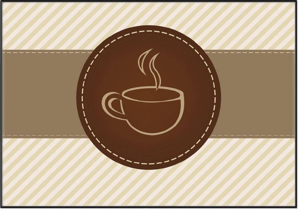 Wallario Wandbild Kaffee-Menü - Logo Symbol für Kaffee, Größe: 70,30 x 100,30 cm, Poster mit schwarzem Aluminiumrahmen